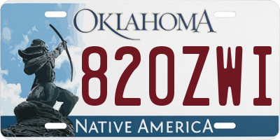 OK license plate 820ZWI