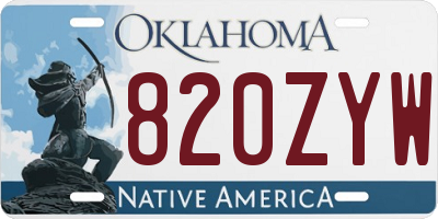 OK license plate 820ZYW