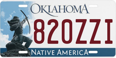 OK license plate 820ZZI