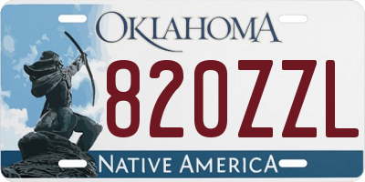 OK license plate 820ZZL