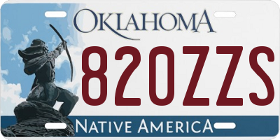 OK license plate 820ZZS