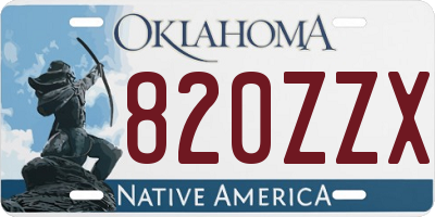 OK license plate 820ZZX