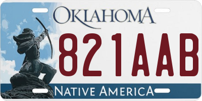 OK license plate 821AAB