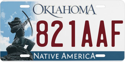 OK license plate 821AAF