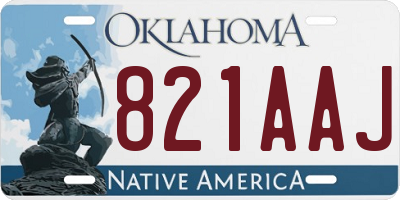 OK license plate 821AAJ