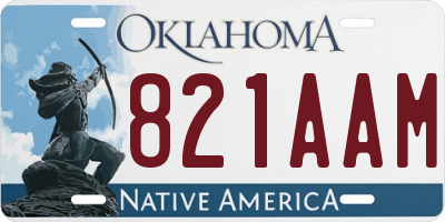 OK license plate 821AAM