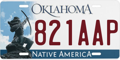 OK license plate 821AAP