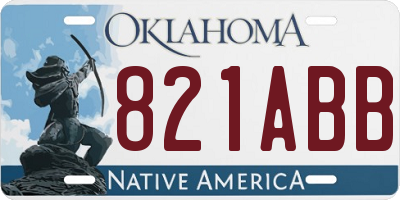 OK license plate 821ABB