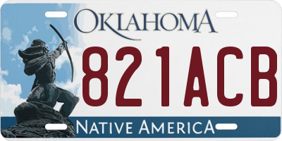 OK license plate 821ACB