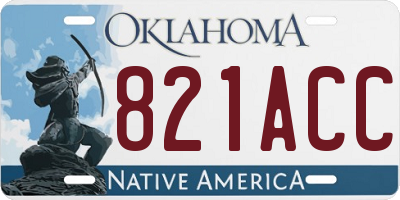 OK license plate 821ACC