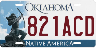 OK license plate 821ACD