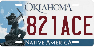 OK license plate 821ACE