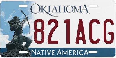 OK license plate 821ACG