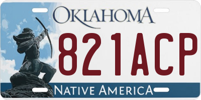 OK license plate 821ACP