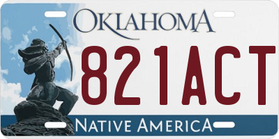 OK license plate 821ACT