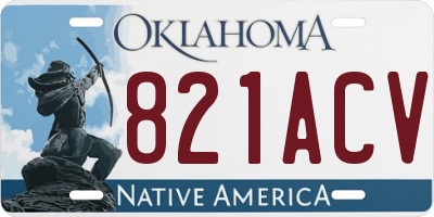 OK license plate 821ACV