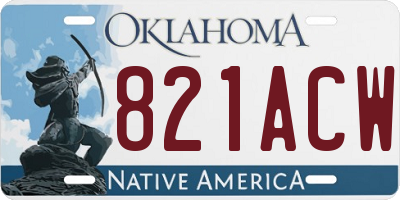 OK license plate 821ACW