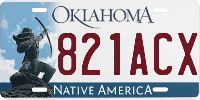 OK license plate 821ACX