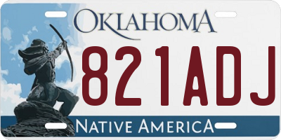 OK license plate 821ADJ