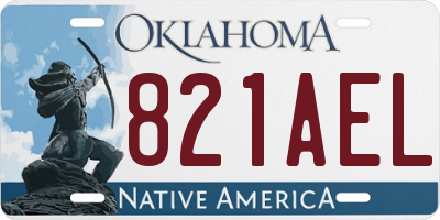 OK license plate 821AEL