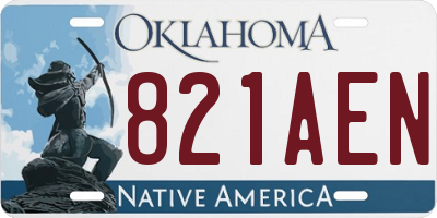 OK license plate 821AEN