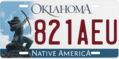 OK license plate 821AEU