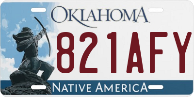 OK license plate 821AFY