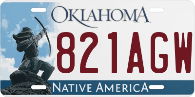 OK license plate 821AGW