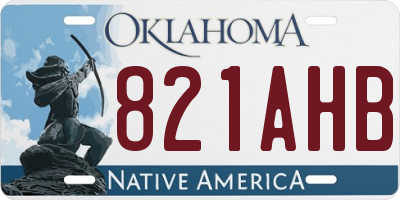 OK license plate 821AHB