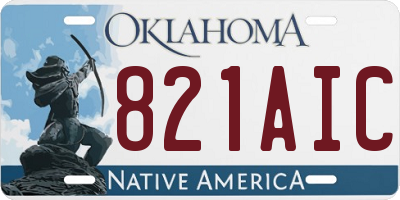 OK license plate 821AIC