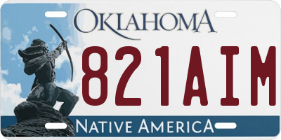 OK license plate 821AIM