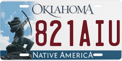 OK license plate 821AIU