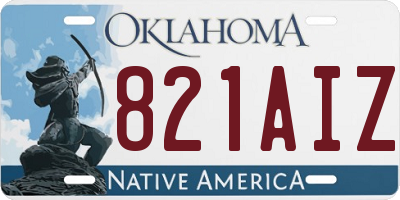 OK license plate 821AIZ