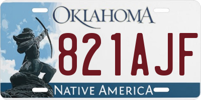 OK license plate 821AJF