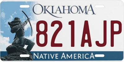 OK license plate 821AJP