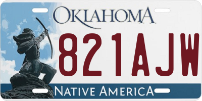 OK license plate 821AJW