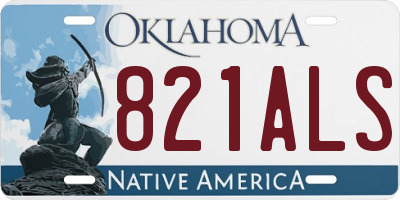 OK license plate 821ALS