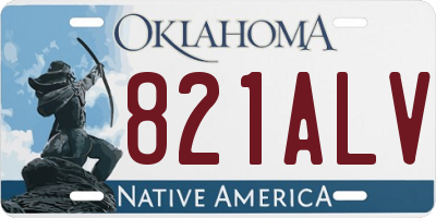 OK license plate 821ALV