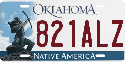 OK license plate 821ALZ