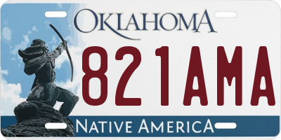 OK license plate 821AMA