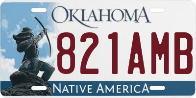 OK license plate 821AMB