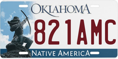OK license plate 821AMC