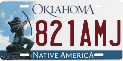 OK license plate 821AMJ
