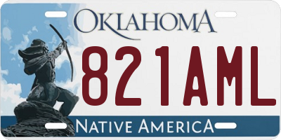 OK license plate 821AML
