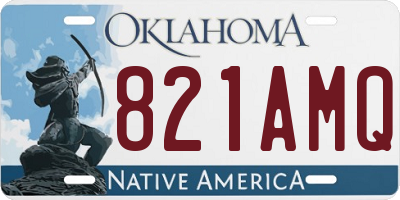 OK license plate 821AMQ