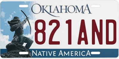 OK license plate 821AND