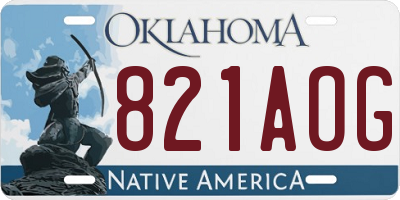 OK license plate 821AOG