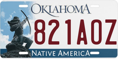 OK license plate 821AOZ