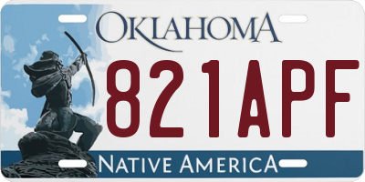OK license plate 821APF