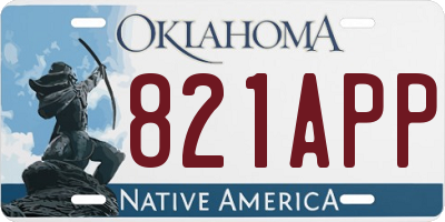 OK license plate 821APP